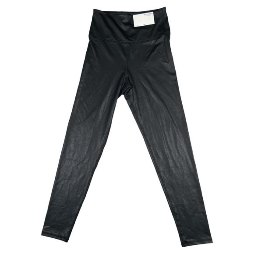 Arizona Jean Co High Waist Black Faux Leather Leggings Medium NWT Goth Biker‎